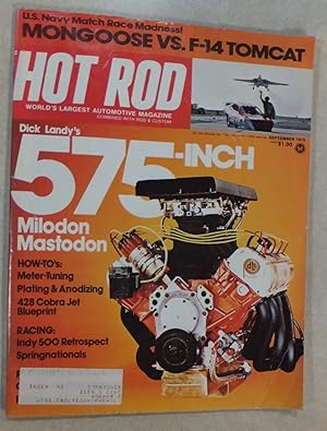 Bild des Verkufers fr HOT ROD MAGAZINE SEPT 1975 MONGOOSE VS F-14 TOMCAT 575 INCH MILODON MASTODON zum Verkauf von ROXY'S READERS