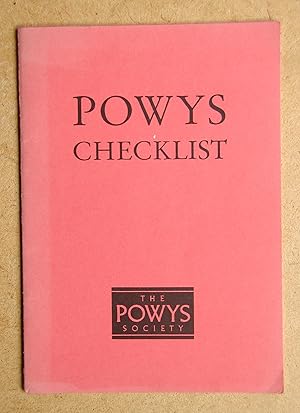 Powys Checklist: John Cowper Powys, Theodore Powys, Llewelyn Powys. A Reader's Guide and Checklis...
