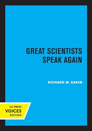 Immagine del venditore per Great Scientists Speak Again venduto da GreatBookPrices