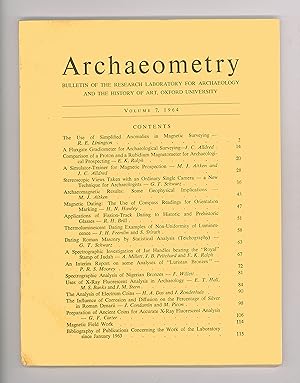 Archaeometry", the Bulletin of the Research Laboratory for Archaeology and the History of Art, Ox...