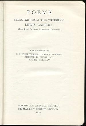 Immagine del venditore per Poems Selected from the Works of Lewis Carroll venduto da Godley Books