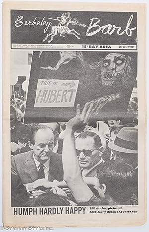 Bild des Verkufers fr Berkeley Barb: vol. 7, #5 (#155) Aug. 2-8, 1968: Humph Hardly Happy zum Verkauf von Bolerium Books Inc.