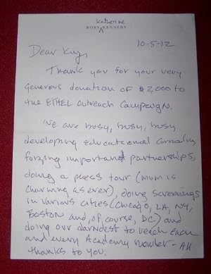 Seller image for Manuscript Letter Signed by "Rory" Katherine Kennedy on her Printed Stationary to Katherine "Kay" Evans for sale by Antiquarian Bookshop