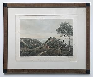 Blankenese, gerahmte Original-Farblithographie,