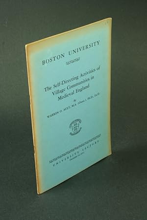 Seller image for The self-directing activities of village communities in medieval England. for sale by Steven Wolfe Books