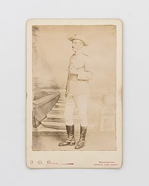 A cabinet card portrait photograph of an unknown Australian officer in South Africa