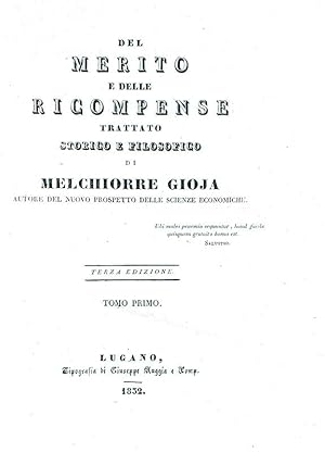 Del merito e delle ricompense. Trattato storico e filosofico.Lugano, Tipografia di Giuseppe Ruggi...