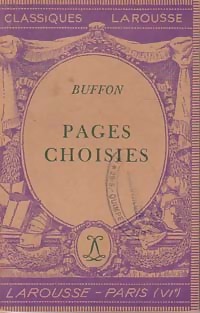 Immagine del venditore per Pages choisies - Buffon venduto da Book Hmisphres