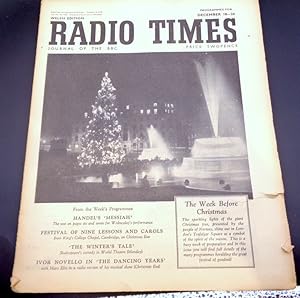 Radio Times. Welsh Edition. December 18th-24th December 1949. Issued dec 16th.