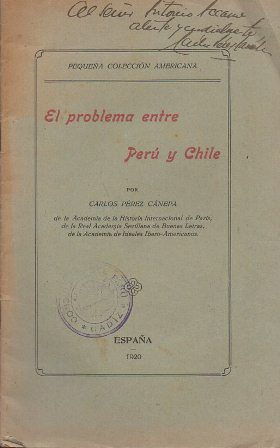 Seller image for EL PROBLEMA ENTRE PERU Y CHILE - PEQUEA COLECCIN AMERICANA for sale by Librera Raimundo