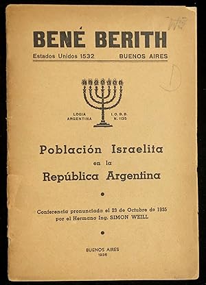 POBLACIÓN ISRAELITA EN LA REPÚBLICA ARGENTINA