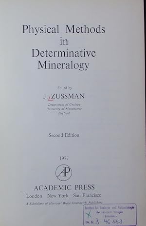 Immagine del venditore per Physical Methods in Determinative Mineralogy. venduto da Antiquariat Bookfarm
