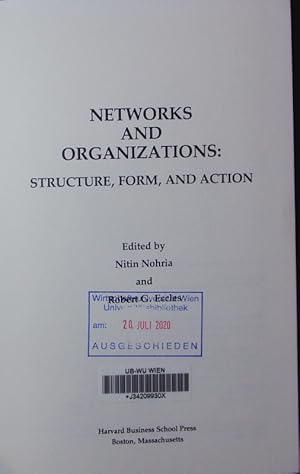 Bild des Verkufers fr Networks and Organizations: Structure, Form, and Action. zum Verkauf von Antiquariat Bookfarm