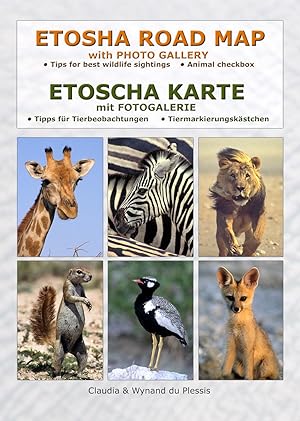 Bild des Verkufers fr ETOSCHA KARTE (Etosha National Park, Namibia) mit Fotogalerie zum Verkauf von moluna