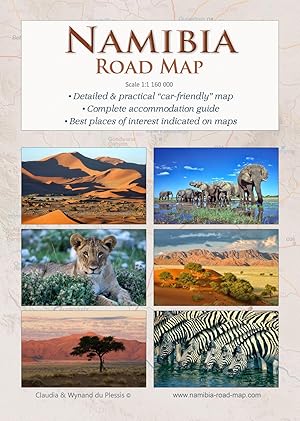 Bild des Verkufers fr Detaillierte NAMIBIA Reisekarte - NAMIBIA ROAD MAP (1:1.160.000) zum Verkauf von moluna