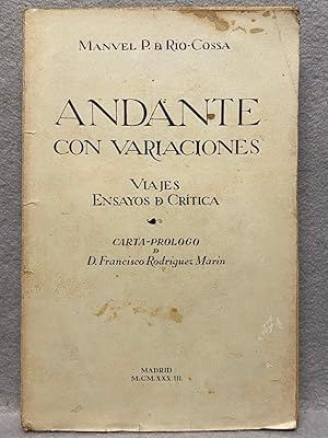 Immagine del venditore per ANDANTE CON VARIACIONES Viajes y Ensayos de Crtica. venduto da Auca Llibres Antics / Yara Prez Jorques