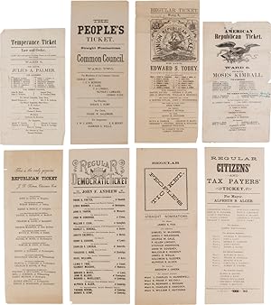 [COLLECTION OF FIFTY PIECES OF POLITICAL BALLOTS AND PRINTED ELECTION EPHEMERA FROM BOSTON, CAMBR...