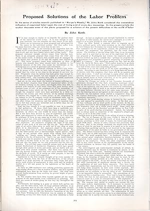 Imagen del vendedor de PRINT: "Proposed Solution to the Labor Problem".essay & Photo from Harper's Weekly, February 6, 1904 a la venta por Dorley House Books, Inc.