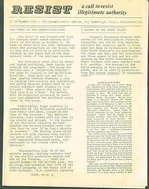 Resist: a call to resist illegitimate authority. Newsletter #16. 23 September. 1968; #44, 22 July...