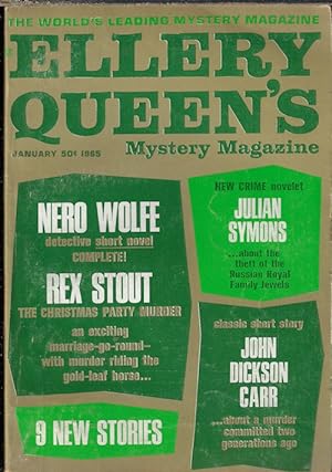 Bild des Verkufers fr ELLERY QUEEN'S Mystery Magazine: January, Jan. 1965 zum Verkauf von Books from the Crypt