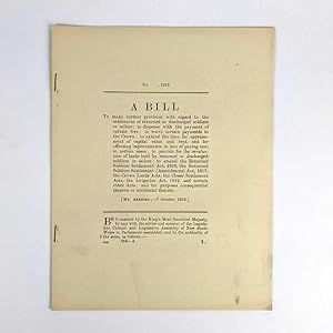 A Bill (Returned Soldiers Settlement (Amendment) Act, 1919)