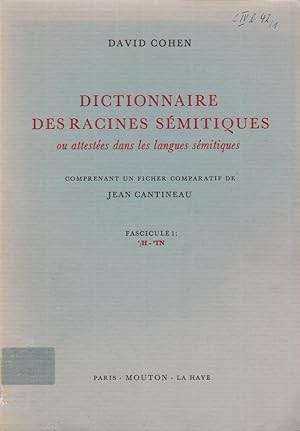 Dictionnaire des racines sémitiques ou attestées dans les langues sémitiques, 1. `H - `TN / David...