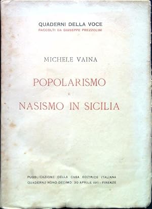 Image du vendeur pour Popolarismo e nasismo in Sicilia mis en vente par Librodifaccia