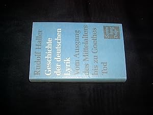 Bild des Verkufers fr Geschichte der deutschen Lyrik vom Ausgang des Mittelalters bis zu Goethes Tod. (= Sammlung Dalp; Bd. 101). zum Verkauf von Antiquariat Andree Schulte