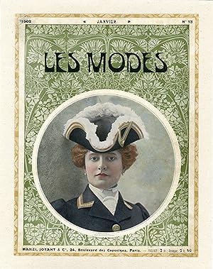 "TRICORNE DE CHASSE" Couverture originale entoilée / Cliché BOISSONNAS & TAPONIER / LES MODES n° ...