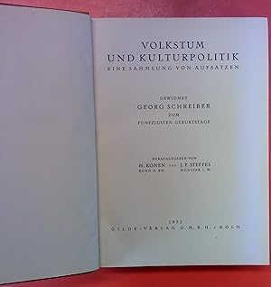 Bild des Verkufers fr Volkstum und Kulturpolitik - Eine Sammlung von Aufstzen zum Verkauf von biblion2