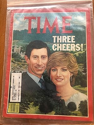 Imagen del vendedor de TIME THREE CHEERS! Prince Charles & Lady Diana Spencer August 3, 1981 a la venta por Masons' Books