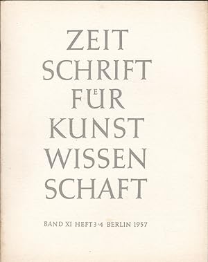 Image du vendeur pour Zeitschrift des Deutschen Vereins fr fr Kunstwissenschaft Band XI, Heft 3/4 1957 mis en vente par Versandantiquariat Karin Dykes