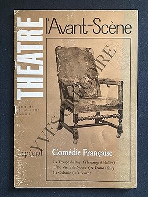 L'AVANT-SCENE THEATRE-N°269-15 JUILLET 1962-SPECIAL COMEDIE FRANCAISE