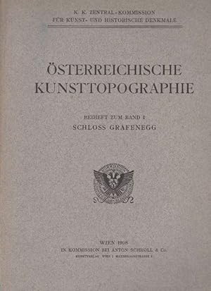 Imagen del vendedor de sterreichische Kunsttopographie. Beiheft zum Band I Schloss Grafenberg. Die Sammlungen des Schlosses Grafenberg. a la venta por La Librera, Iberoamerikan. Buchhandlung