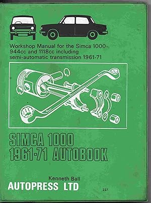 Simca 1000 1961-71 Autobook. (994cc and 1118cc including semi-automatic transmission)