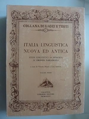 Collana di Saggi e Testi ITALIA LINGUISTICA NUOVA ED ANTICA STUDI LINGUISTICI IN MEMORIA DI ORONZ...