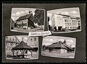 Bild des Verkufers fr Ansichtskarte Korb i. Remstal, Rathaus, Schule, Brunnen und Kelter zum Verkauf von Bartko-Reher