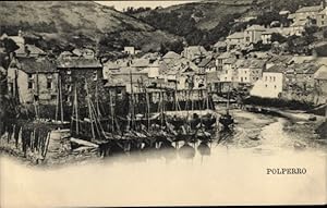 Ansichtskarte / Postkarte Polperro Cornwall, Blick auf den Ort, Hafenpartie - Tuck 315 IV