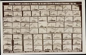 Ansichtskarte / Postkarte Britische Kriegsschiffe, British Warships assembled at Spithead for the...