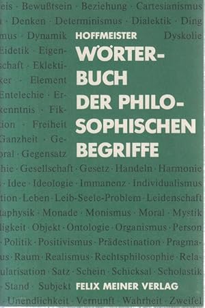 Bild des Verkufers fr Wrterbuch der philosophischen Begriffe -Philosophische Bibliothek - zum Verkauf von Allguer Online Antiquariat
