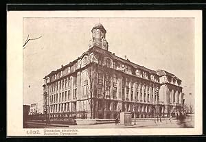 Ansichtskarte Litzmannstadt-Lodz, Deutsches Gymnasium, Aussenansicht