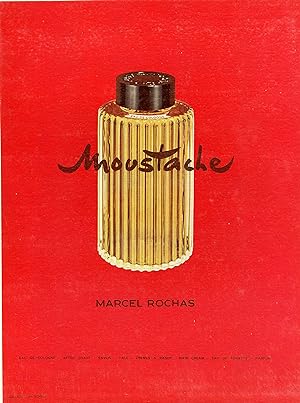 "MOUSTACHE de MARCEL ROCHAS" Annonce originale entoilée (années 50)