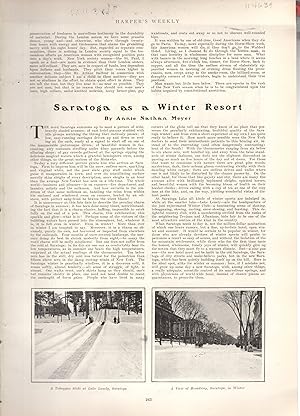 Imagen del vendedor de PRINT: "Saratoge (New York) as a Winter Resort".story & photos from Harper's Weekly; February 13, 1904 a la venta por Dorley House Books, Inc.