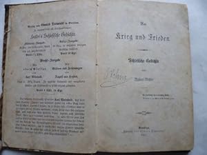 Seller image for Aus Krieg und Frieden. Schlesische Gedichte. for sale by Ostritzer Antiquariat