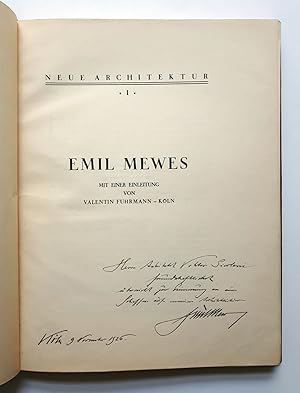 Bild des Verkufers fr Neue Architektur - Band 1: Emil Mewes - 25 Exemplare wurden als Vorzugsausgabe numeriert und von Emil Mewes handsigniert, Exemplar Nr. 15. - interessante Architekturfotografie zum Verkauf von Verlag IL Kunst, Literatur & Antiquariat