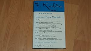 Seller image for Kafka-Symposion. for sale by Versandantiquariat Ingo Lutter
