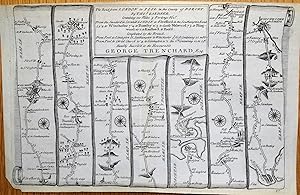 Antique Map WINCHESTER, POOLE, CHRISTCHURCH Gardner Original Strip Road Map 1719