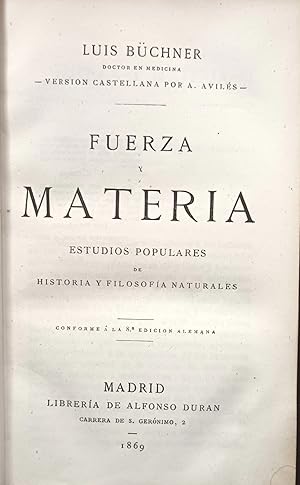 FUERZA Y MATERIA. Estudios populares de historia y filosofía populares.