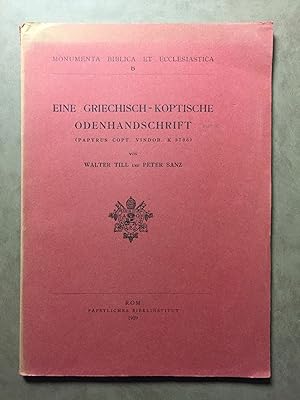 Imagen del vendedor de Eine griechisch-koptische Odenhandschrift (Papyrus copt. Vindob. K 8706) a la venta por Meretseger Books