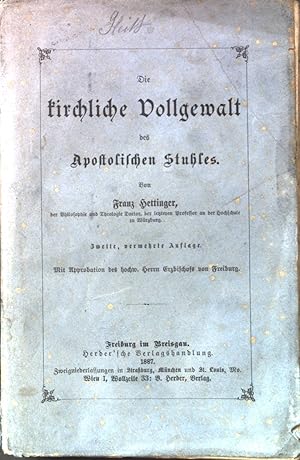 Image du vendeur pour Die Kirchliche Vollgewalt des Apostolischen Stuhles. mis en vente par books4less (Versandantiquariat Petra Gros GmbH & Co. KG)